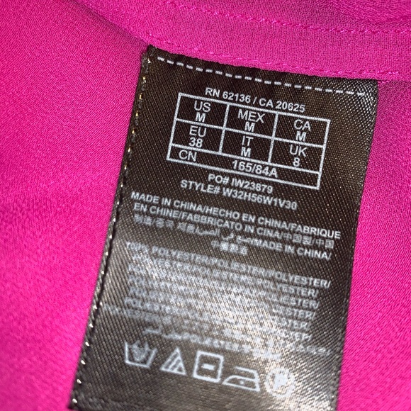 Guess Fuchsia Sheer Layered Open Back Tank - Picture 6 of 8